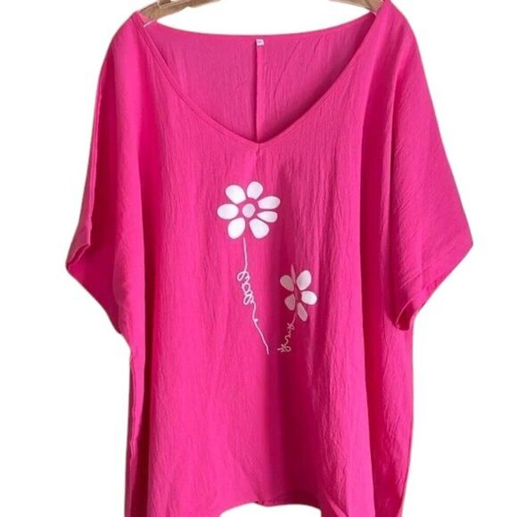 Bright Pink Plus Size Top - Picture 1 of 7